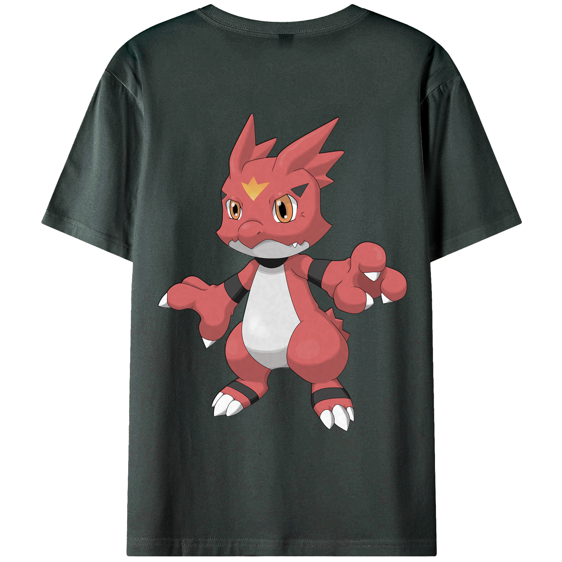 （画像用） Digimon デジタルモンスター/デジモン 綿100％ メンズ半袖Tシャツ（バックプリント） 通気性